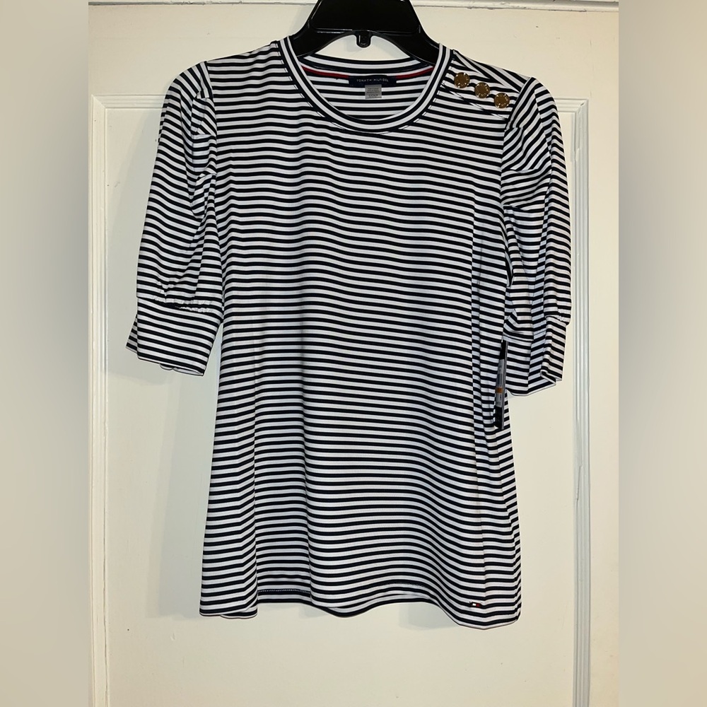 Black and White Striped Top